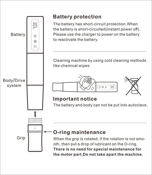 Inkclaw|Wireless Tiny Tattoo Pen Machine|パープル