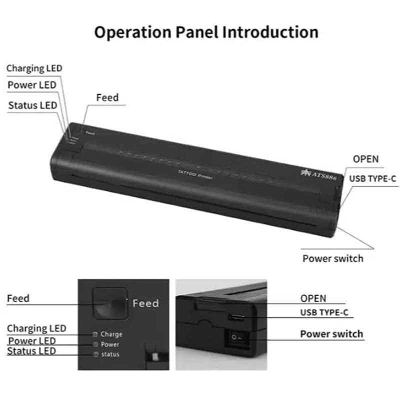 Bluetooth Wireless ステンシルプリンター ATS886