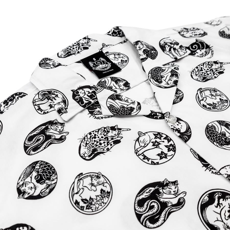 CURLED CAT VACATION SHIRT|ホワイト