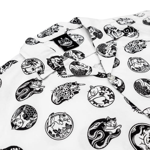 CURLED CAT VACATION SHIRT|ホワイト