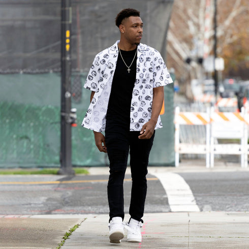 CURLED CAT VACATION SHIRT|ホワイト