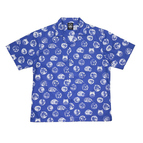 CURLED CAT VACATION SHIRT|ブルー