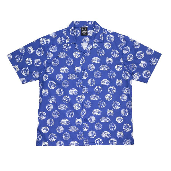 CURLED CAT VACATION SHIRT|ブルー