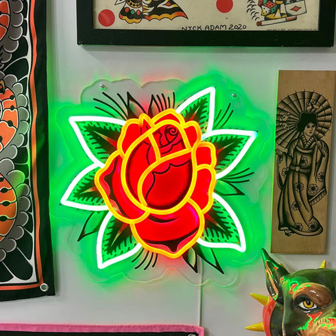 Traditional Rose Neon Strip Sign