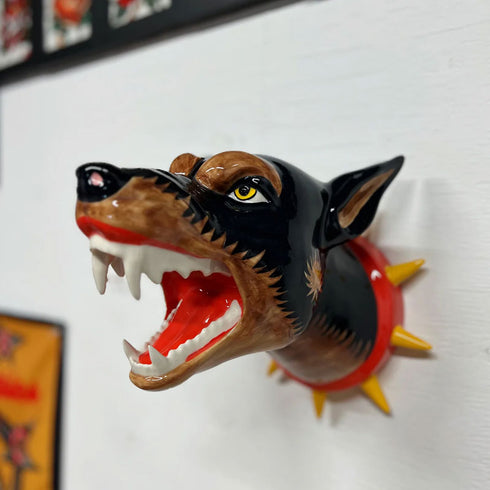 Ceramic Doberman Head