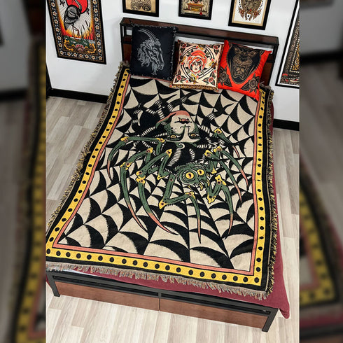 Spider Lady Woven Sherpa Blanket