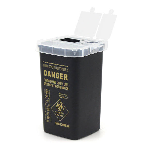 Tattoo Sharps Bin 1L Black