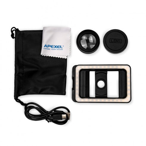 KWADRON|スマートフォン用 マクロレンズ&LEDライト フルセット