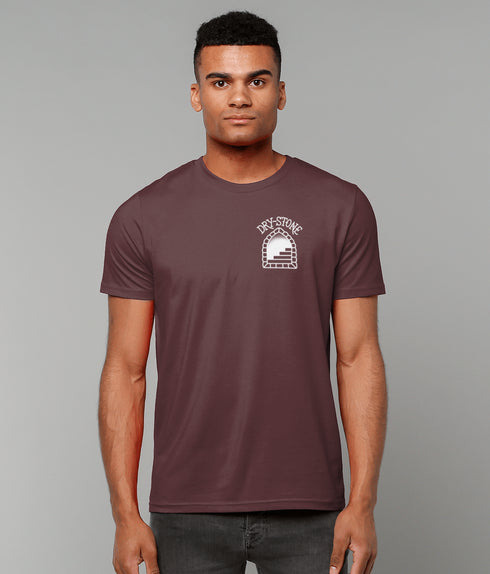 Dry Stone Swallow & Dagger T-Shirt - Burgundy (Unisex)