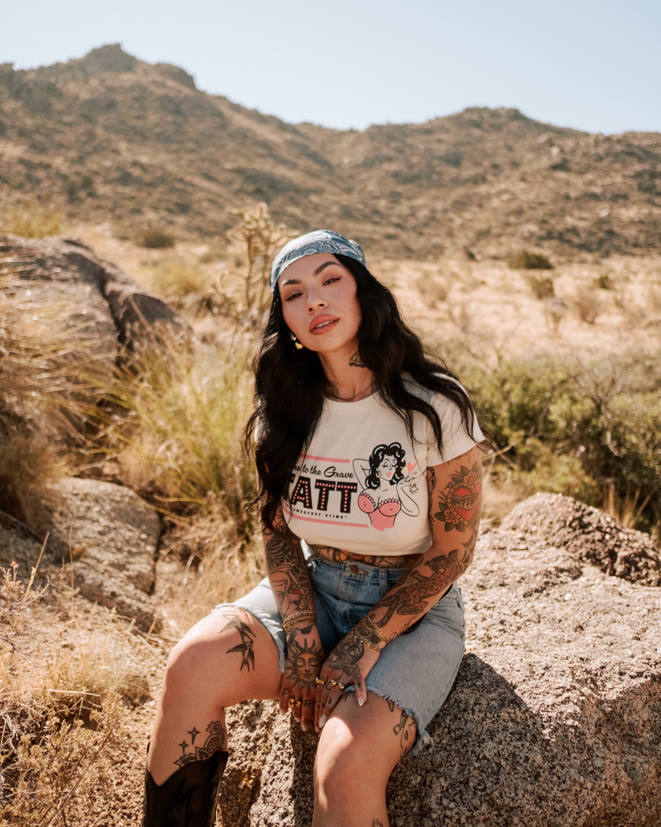 Tattoo Ribbed Womens Baby Tee