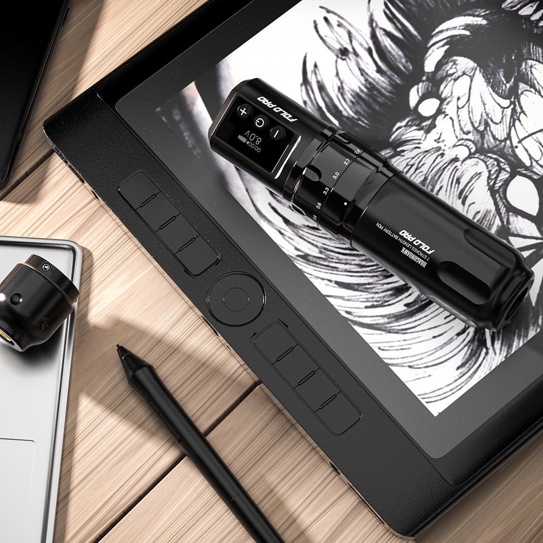 Dragonhawk|Fold Pro|ストローク調整可能 バッテリー2個付