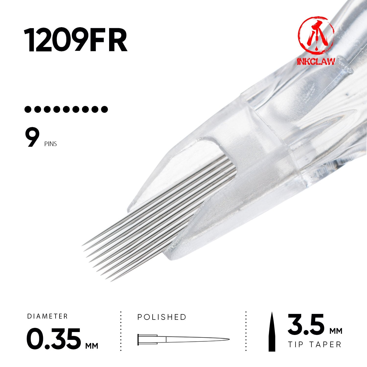 Inkclaw｜9 フラットラウンド(0.35mm FR) 10本/1箱