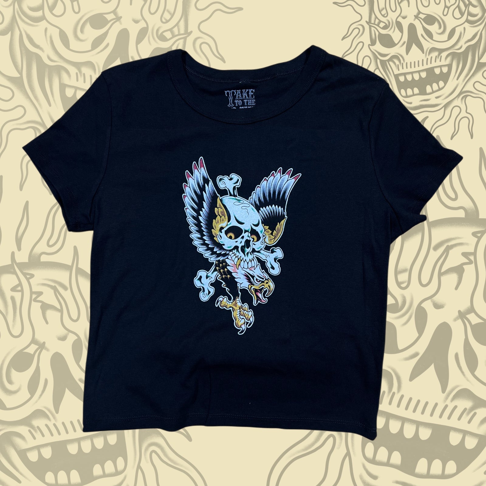 Eagle Ribbed Womens Baby Tee