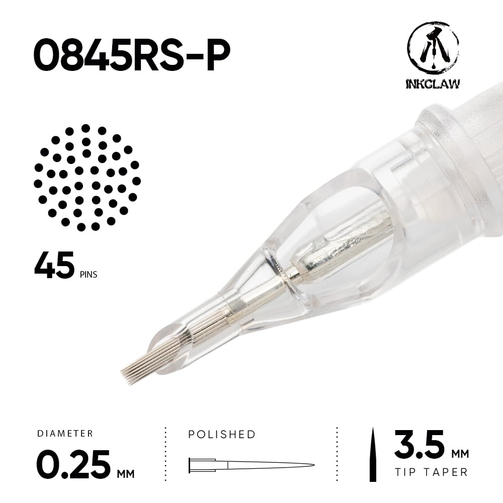 Inkclaw｜45 Rシェーダー(0.25mm RS) Tattoo Cartridges 10本/1箱