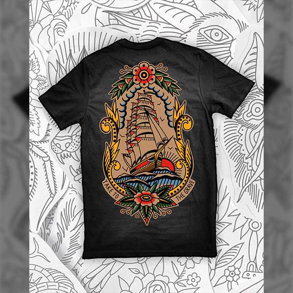 Rose Ship TEE｜ブラック