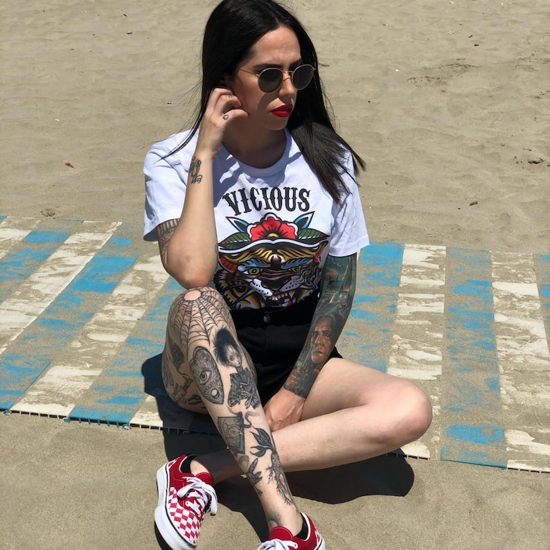 Dry Stone Vicious Tiger T-Shirt - White (Unisex)