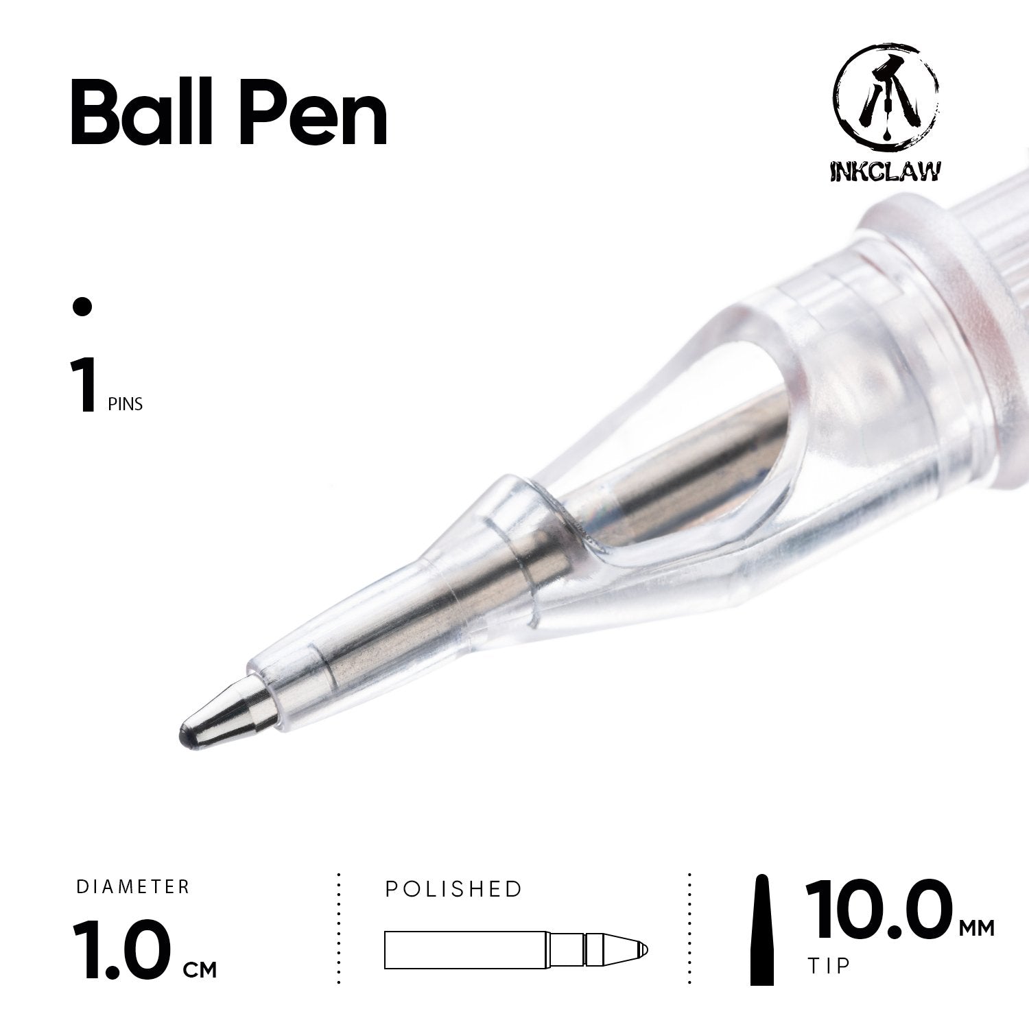 Inkclaw｜1.0mm Ballpoint Pen Cartridge 10本/1箱