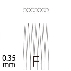 12ゲージ(0.35mm)ニードル　フラットシェーダー(F) 10本
