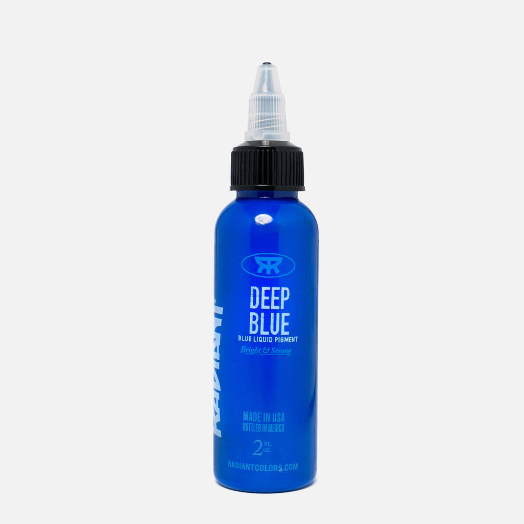 Radiant Colors Deep Blue tattoo ink bottle front view