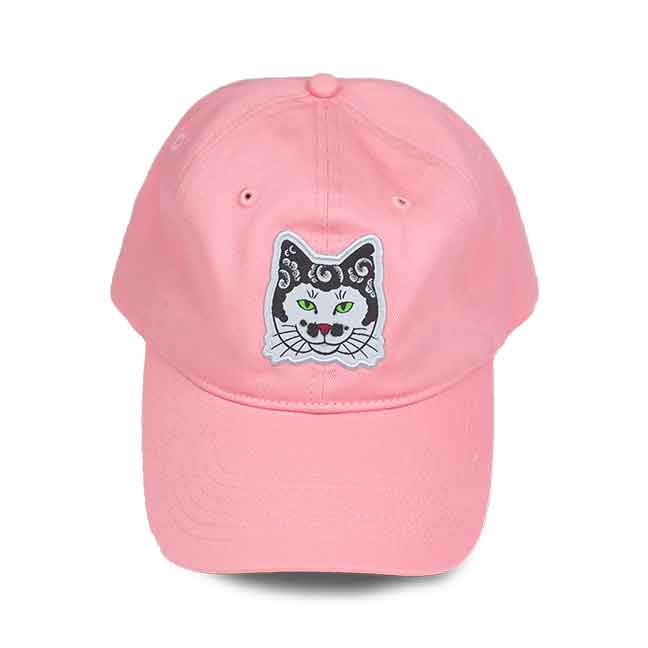 Pink Cat Head Dad Hat