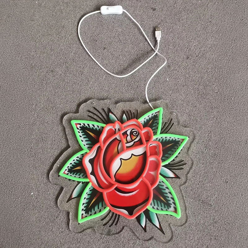 Traditional Rose Neon Strip Sign
