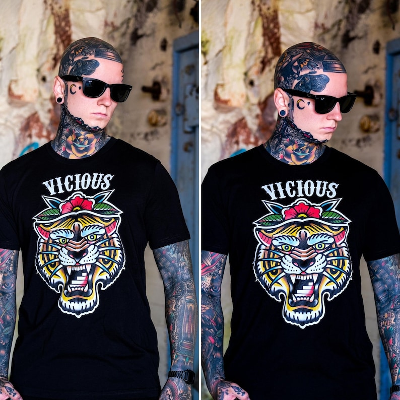 Dry Stone Vicious Tiger T-Shirt - Black (Unisex)