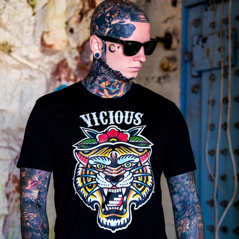 Dry Stone Vicious Tiger T-Shirt - Black (Unisex)