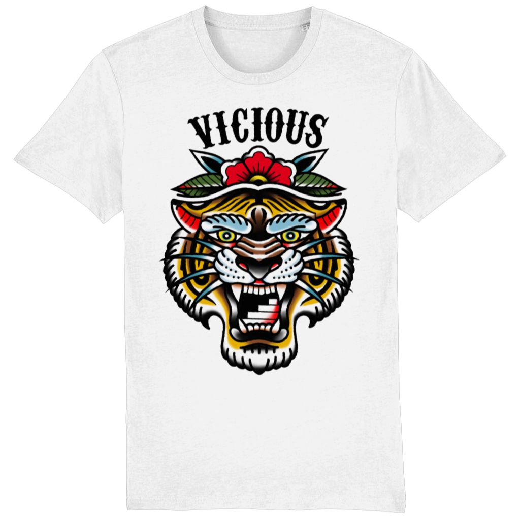 Dry Stone Vicious Tiger T-Shirt - White (Unisex)