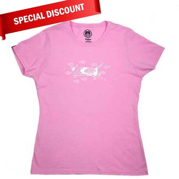 【SALE】Women’s Swim Cat Tee Pink